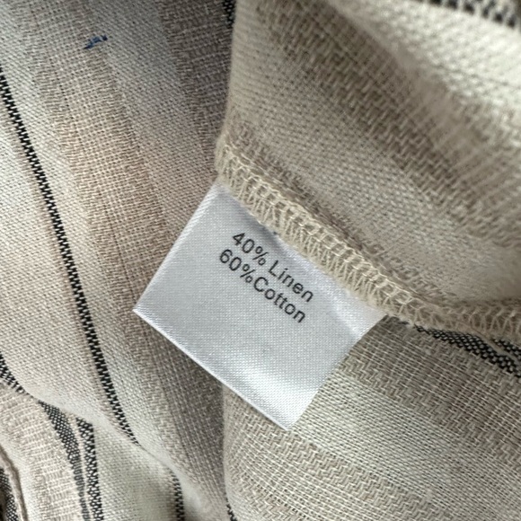 Hansen & Gretel | Linen Blend Striped Short Sleeve Midi Length Wrap Dress - Picture 8 of 12